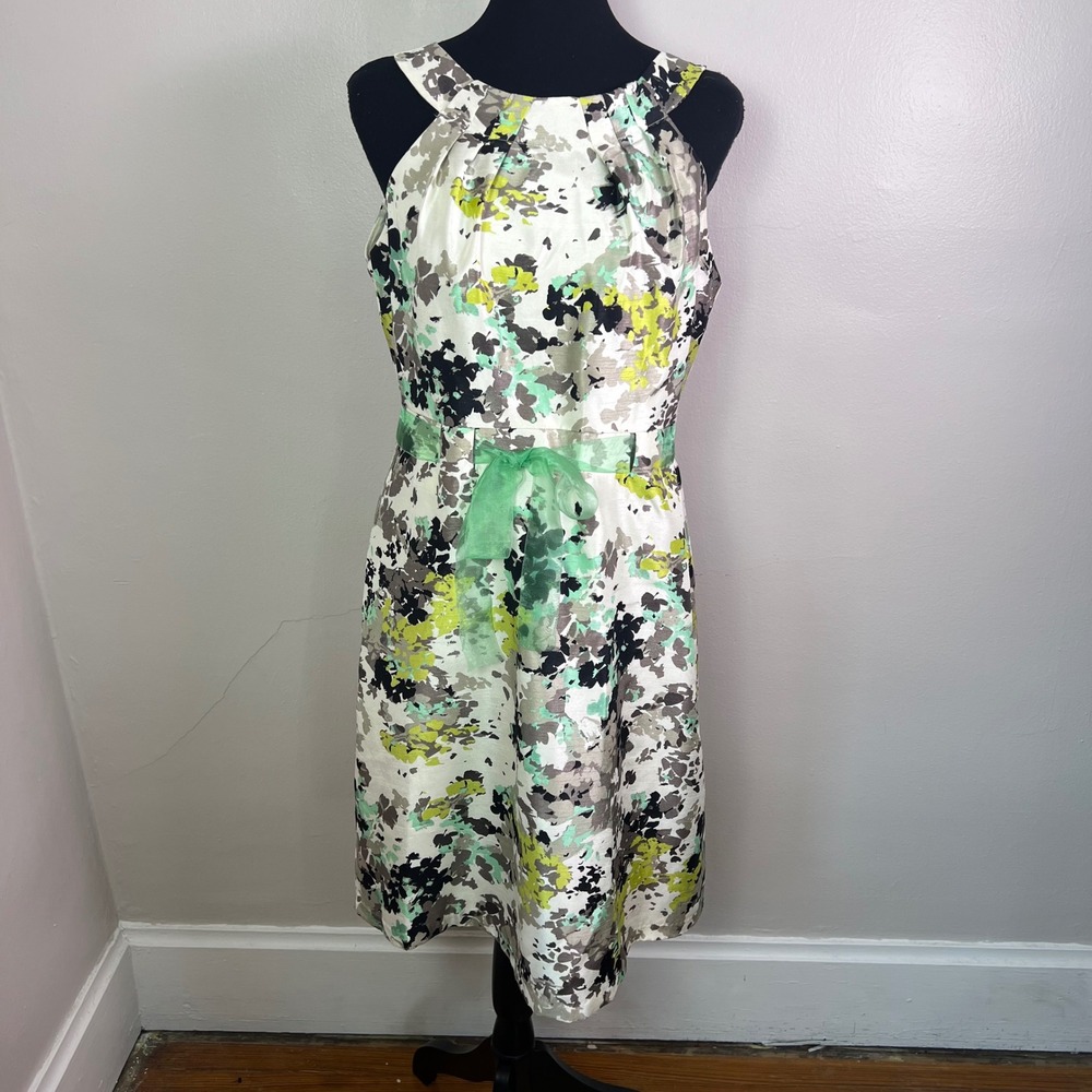 Perceptions New York Floral Dress 12 Multicolor Fit Flare Garden Party Wedding